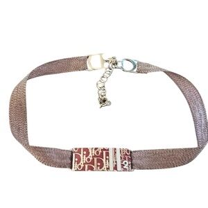 Dior Trotter  Red and Silver Choker